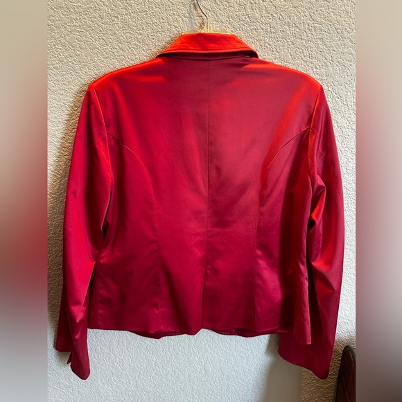 Melon Pink Satin Jacket w/ Leopard Print Liner Size LP - Picture 3 of 4